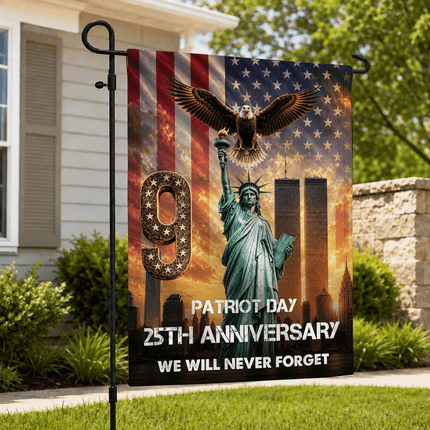Liberty Torch and Eagle Patriot Day 25th Anniversary Memorial Flag