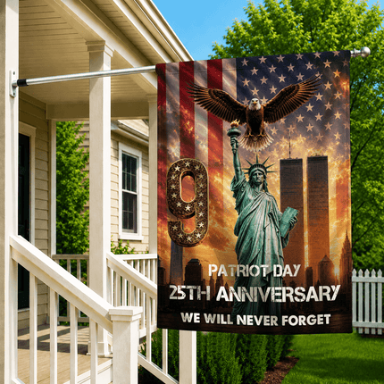 Liberty Torch and Eagle Patriot Day 25th Anniversary Memorial Flag