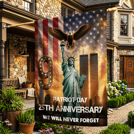Liberty Torch and Eagle Patriot Day 25th Anniversary Memorial Flag