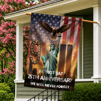 Liberty Torch and Eagle Patriot Day 25th Anniversary Memorial Flag