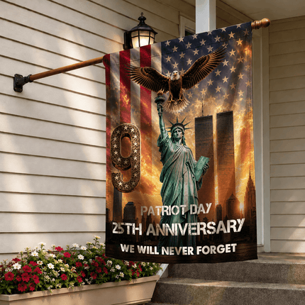 Liberty Torch and Eagle Patriot Day 25th Anniversary Memorial Flag