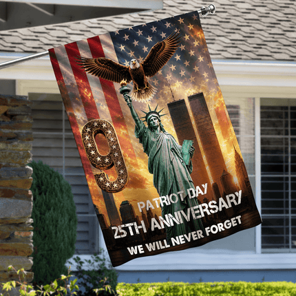 Liberty Torch and Eagle Patriot Day 25th Anniversary Memorial Flag