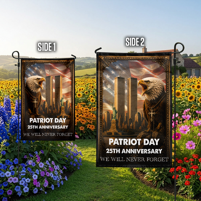 Patriot Day 25th Anniversary Never Forget Flag