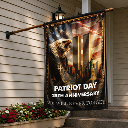 Patriot Day 25th Anniversary Never Forget Flag