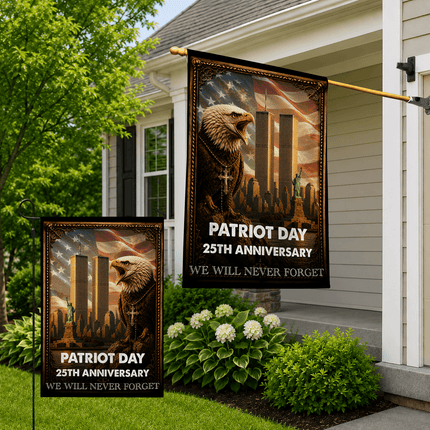 Patriot Day 25th Anniversary Never Forget Flag