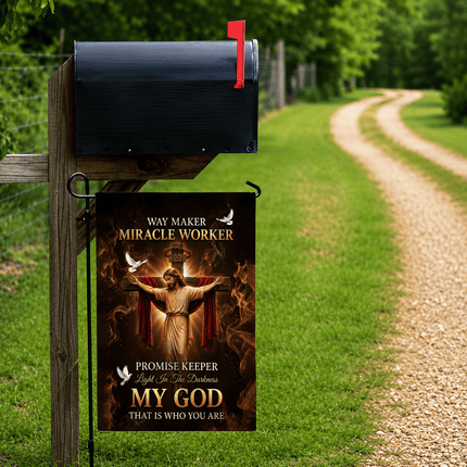 Way Maker Miracle Worker Promise Keeper My God Jesus Cross Flag