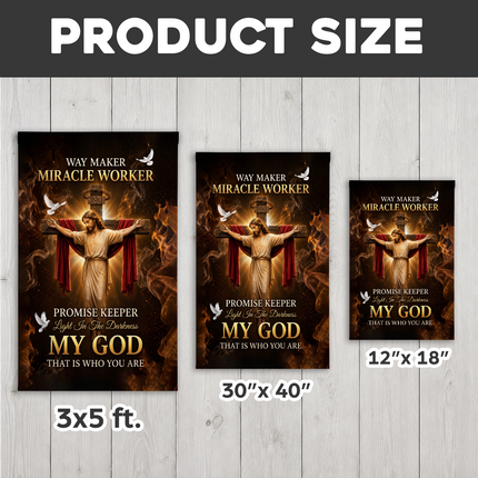 SP-01 Trust in God Christian Flag Way Maker Miracle Worker Veterans Day