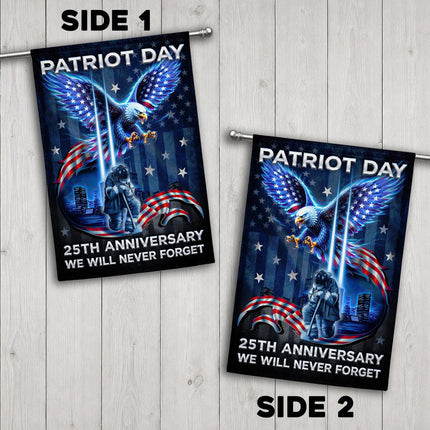 Patriot Day 25th Anniversary Neon Eagle Firefighter Twin Towers Flag