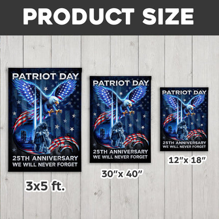 Patriot Day 25th Anniversary Neon Eagle Firefighter Twin Towers Flag