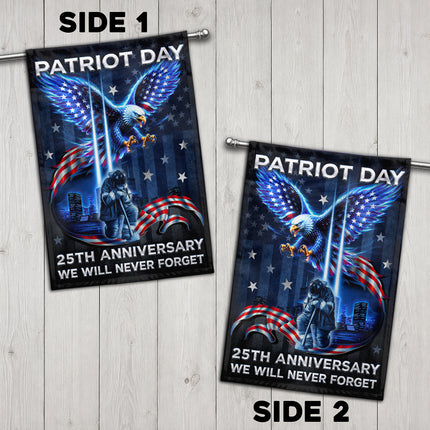 Patriot Day 25th Anniversary Neon Eagle Firefighter Twin Towers Flag