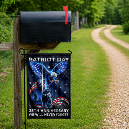 Patriot Day 25th Anniversary Neon Eagle Firefighter Twin Towers Flag
