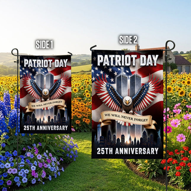 Patriot Day 25th Anniversary Twin Towers Flag