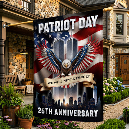 Patriot Day 25th Anniversary Twin Towers Flag