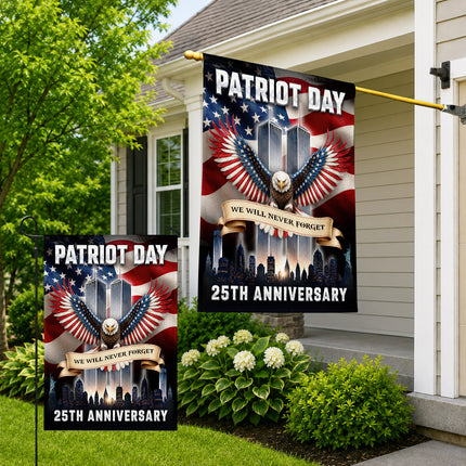 Patriot Day 25th Anniversary Twin Towers Flag