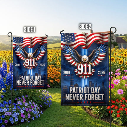 Patriot Day 25th Anniversary 911 Never Forget Flag