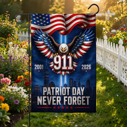 Patriot Day 25th Anniversary 911 Never Forget Flag