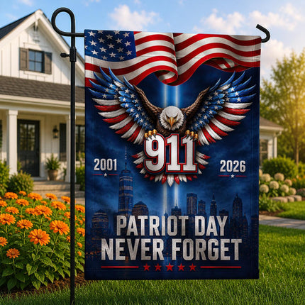 Patriot Day 25th Anniversary 911 Never Forget Flag