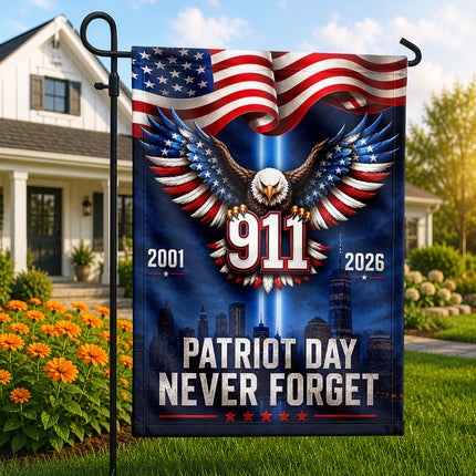 Patriot Day 25th Anniversary 911 Never Forget Flag