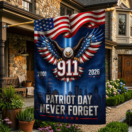 Patriot Day 25th Anniversary 911 Never Forget Flag