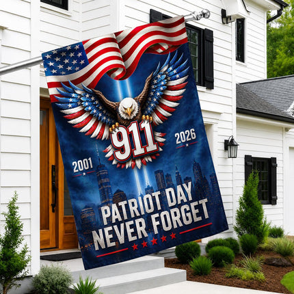 Patriot Day 25th Anniversary 911 Never Forget Flag