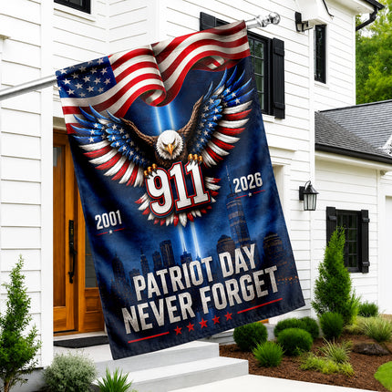 Patriot Day 25th Anniversary 911 Never Forget Flag