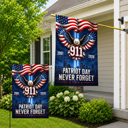 Patriot Day 25th Anniversary 911 Never Forget Flag