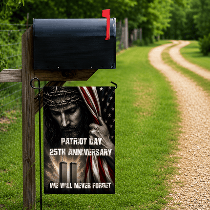 Patriot Day 25th Anniversary Jesus Twin Towers Tribute Flag