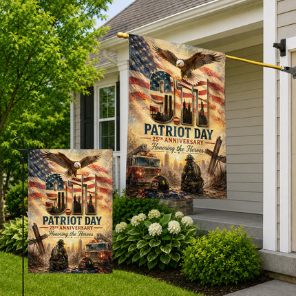 Patriot Day 25th Anniversary Thin Red Line Firefighter 343 Tribute Flag
