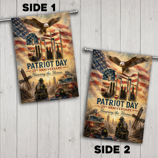 Patriot Day 25th Anniversary Thin Red Line Firefighter 343 Tribute Flag