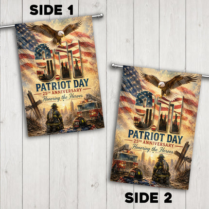 Patriot Day 25th Anniversary Thin Red Line Firefighter 343 Tribute Flag