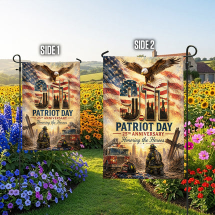 Patriot Day 25th Anniversary Thin Red Line Firefighter 343 Tribute Flag