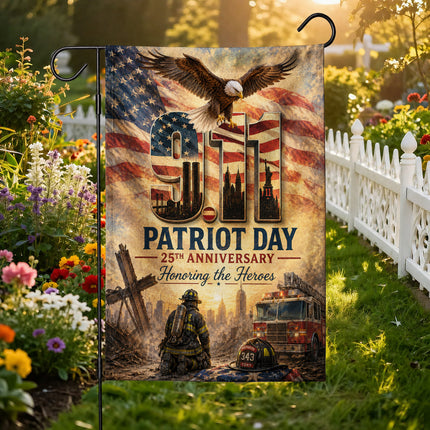 Patriot Day 25th Anniversary Thin Red Line Firefighter 343 Tribute Flag