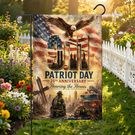 Patriot Day 25th Anniversary Thin Red Line Firefighter 343 Tribute Flag