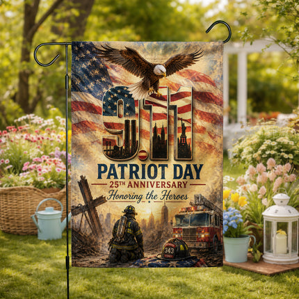 Patriot Day 25th Anniversary Thin Red Line Firefighter 343 Tribute Flag