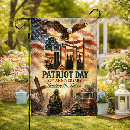 Patriot Day 25th Anniversary Thin Red Line Firefighter 343 Tribute Flag