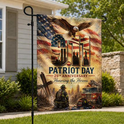 Patriot Day 25th Anniversary Thin Red Line Firefighter 343 Tribute Flag