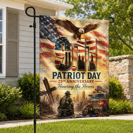 Patriot Day 25th Anniversary Thin Red Line Firefighter 343 Tribute Flag