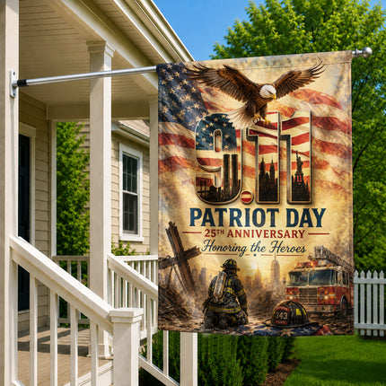 Patriot Day 25th Anniversary Thin Red Line Firefighter 343 Tribute Flag