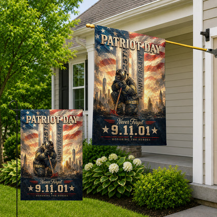 Patriot Day 25th Anniversary Ground Zero Firefighter 9 11 Tribute Flag