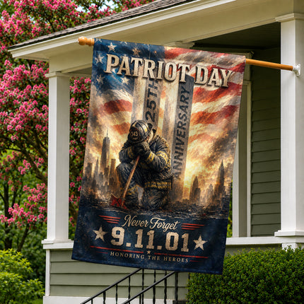 Patriot Day 25th Anniversary Ground Zero Firefighter 9 11 Tribute Flag