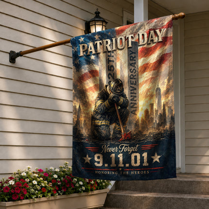 Patriot Day 25th Anniversary Ground Zero Firefighter 9 11 Tribute Flag