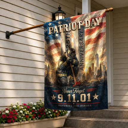 Patriot Day 25th Anniversary Ground Zero Firefighter 9 11 Tribute Flag