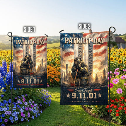 Patriot Day 25th Anniversary Ground Zero Firefighter 9 11 Tribute Flag