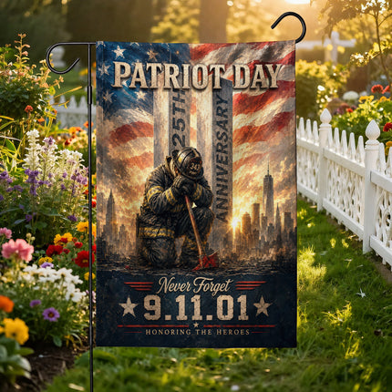 Patriot Day 25th Anniversary Ground Zero Firefighter 9 11 Tribute Flag