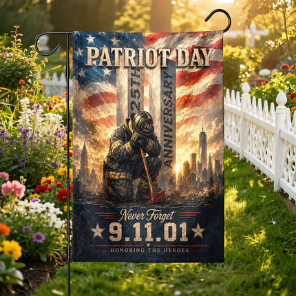 Patriot Day 25th Anniversary Ground Zero Firefighter 9 11 Tribute Flag