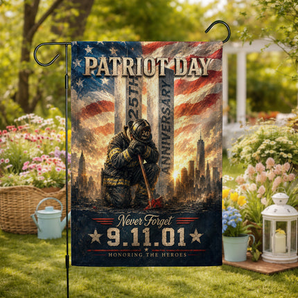 Patriot Day 25th Anniversary Ground Zero Firefighter 9 11 Tribute Flag