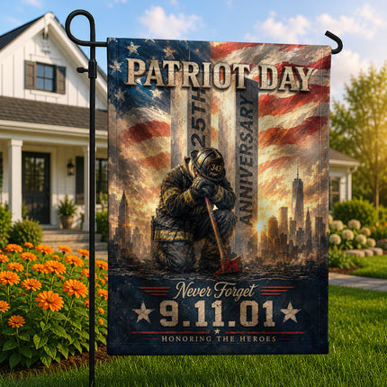 Patriot Day 25th Anniversary Ground Zero Firefighter 9 11 Tribute Flag