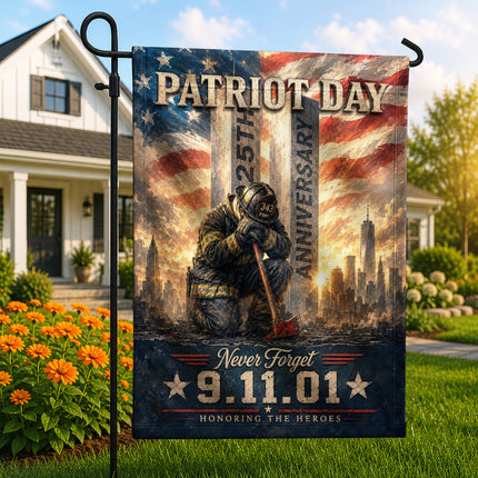 Patriot Day 25th Anniversary Ground Zero Firefighter 9 11 Tribute Flag