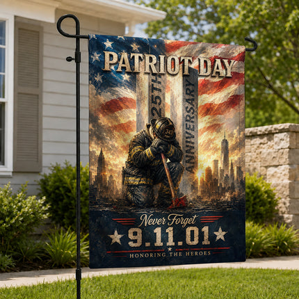 Patriot Day 25th Anniversary Ground Zero Firefighter 9 11 Tribute Flag