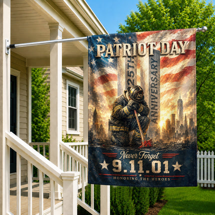 Patriot Day 25th Anniversary Ground Zero Firefighter 9 11 Tribute Flag